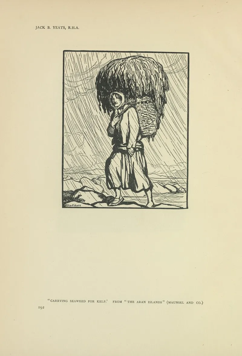 Carrying Seaweed For Kelp The Aran Islands by Jack Butler Yeats - Canvas Print