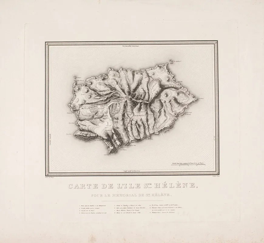 Carte De Lile Sainte Helene