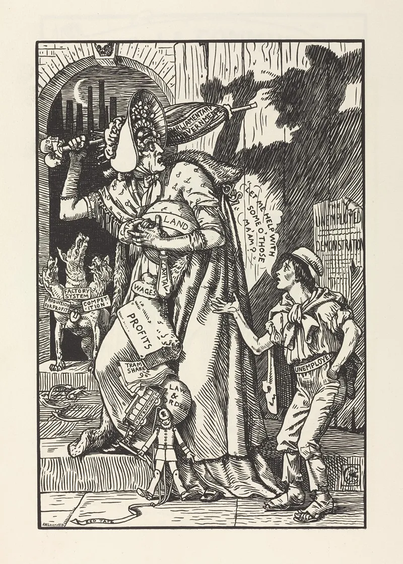 Cartoons For The Cause Pl 5 by Walter Crane - Canvas Print