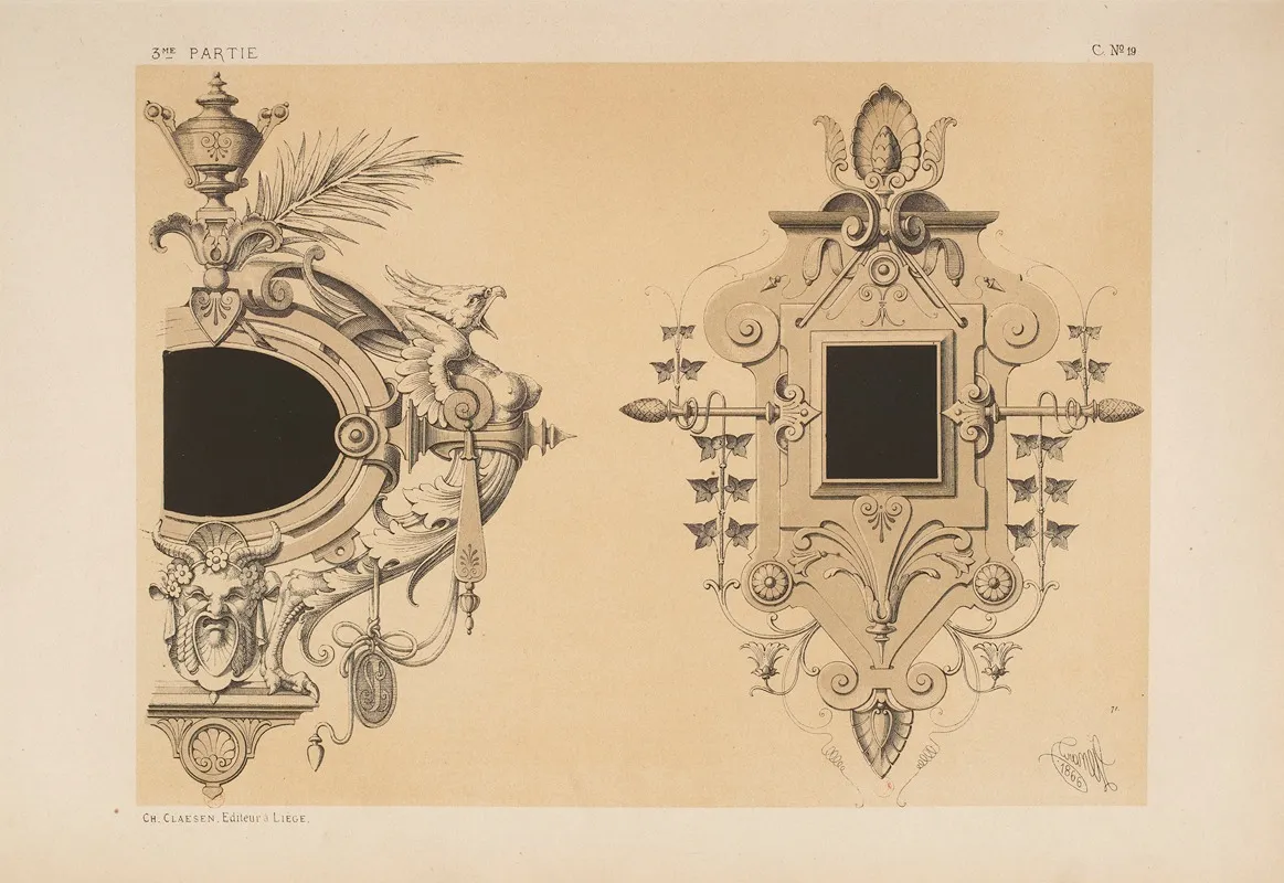 Cartouches Pour Enserrer Des Marbres Ou Des Camees Genre Neo Grec