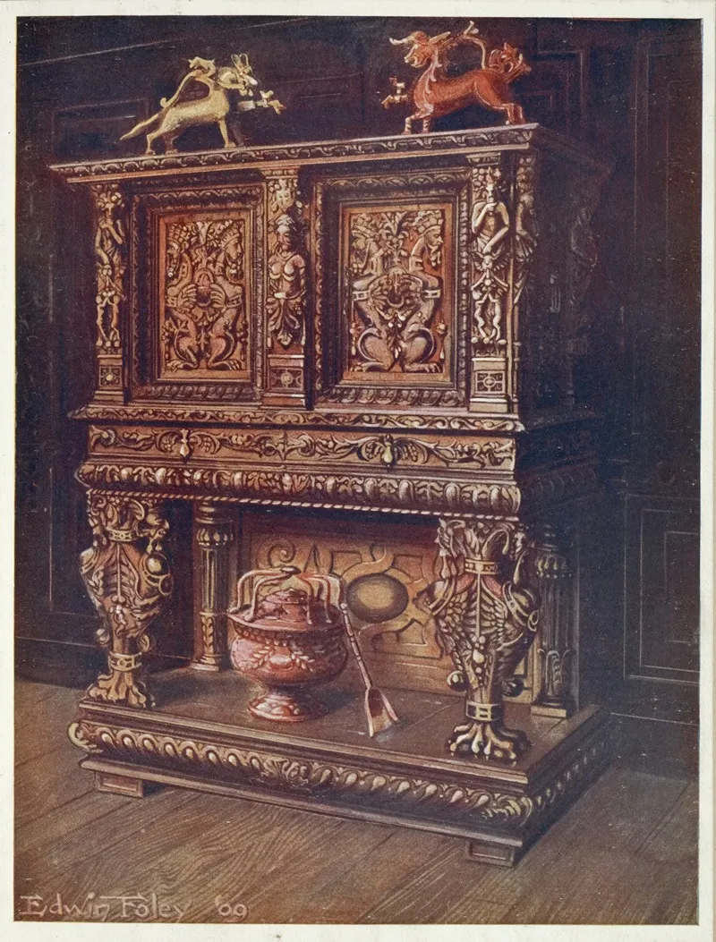 Carved Bourgouignon Credenze by Edwin Foley - Canvas Print