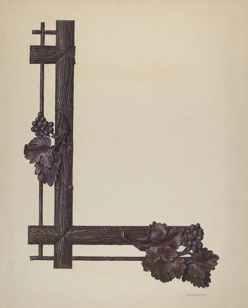 Carved Picture Frame by Adolph Opstad - Canvas Print