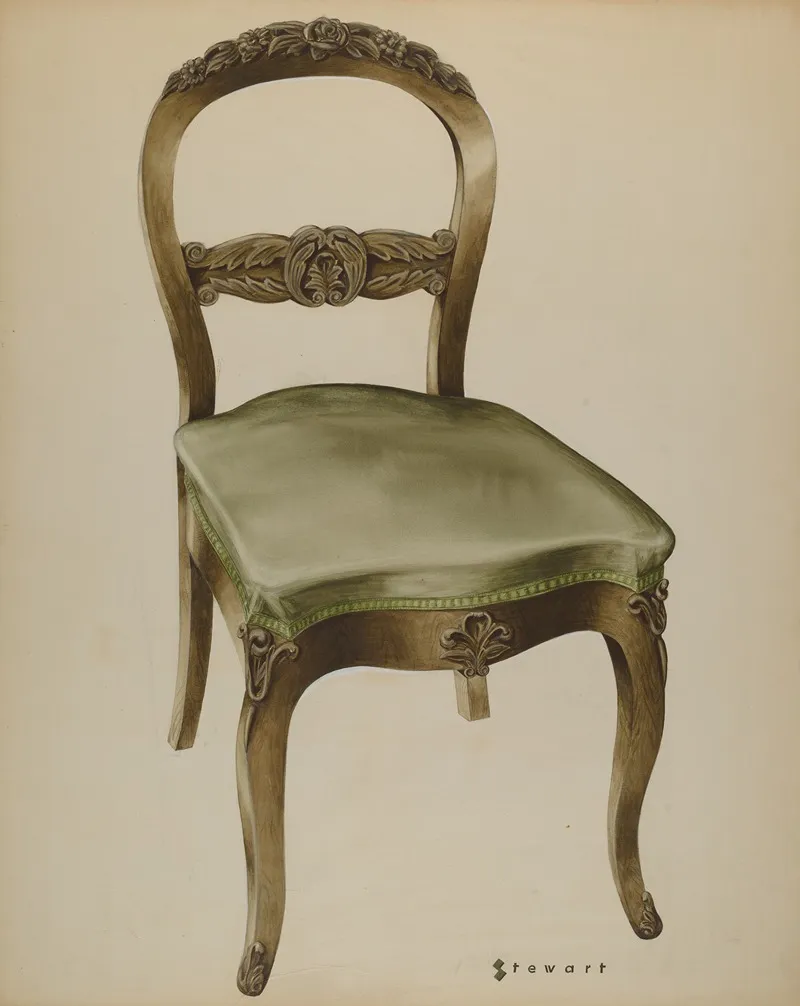 Carved Side Chair by Robert Stewart - Canvas Print