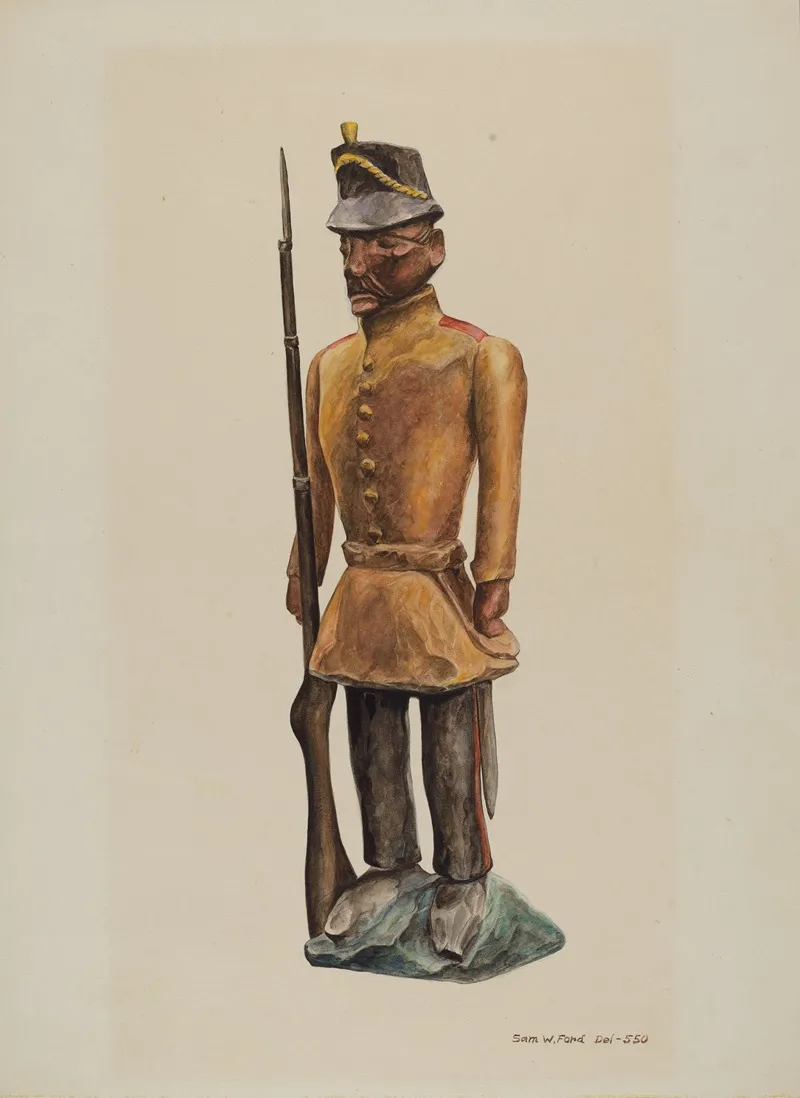 Carved Soldier by Samuel W. Ford - Canvas Print