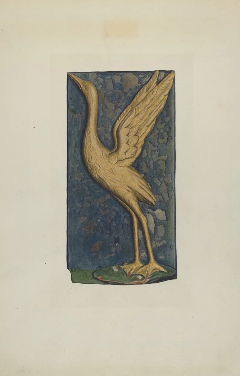 Carved Stork by Betty Fuerst - Canvas Print
