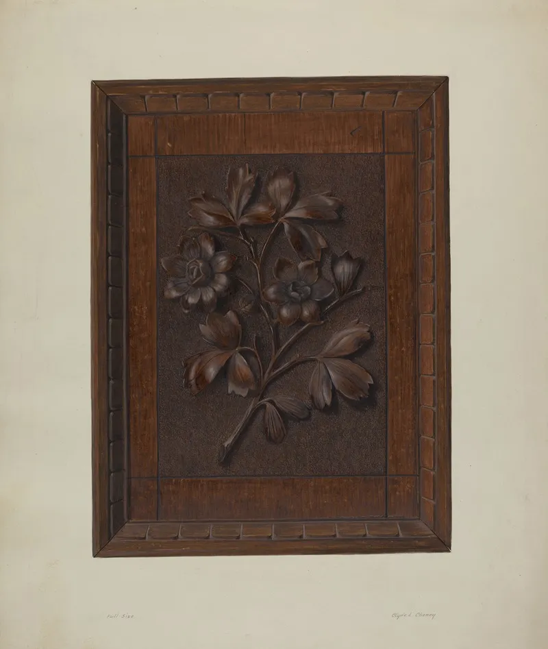 Carved Wood Panel by Clyde L. Cheney - Canvas Print