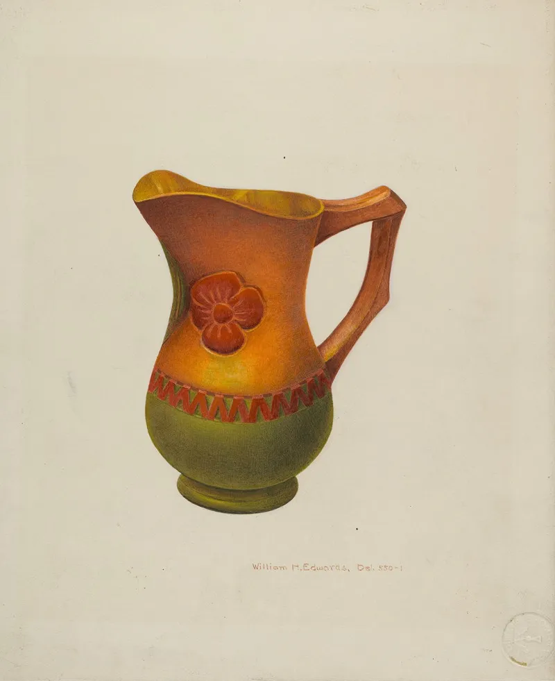Carved Wooden Pitcher by William H. Edwards - Canvas Print