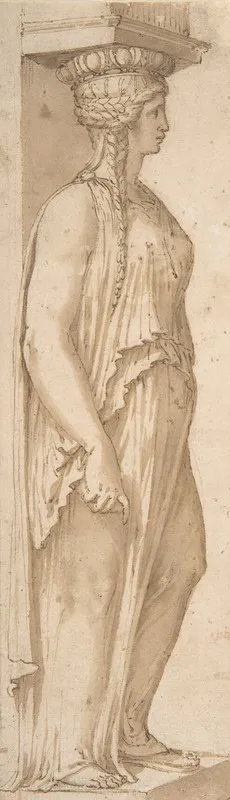 Caryatid Facing Right by Pirro Ligorio - Canvas Print