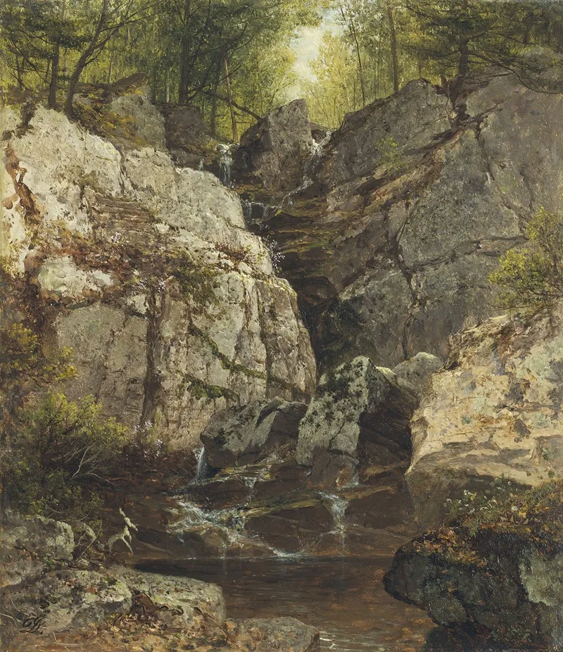 Cascade Rockland County New York by David Johnson - Canvas Print