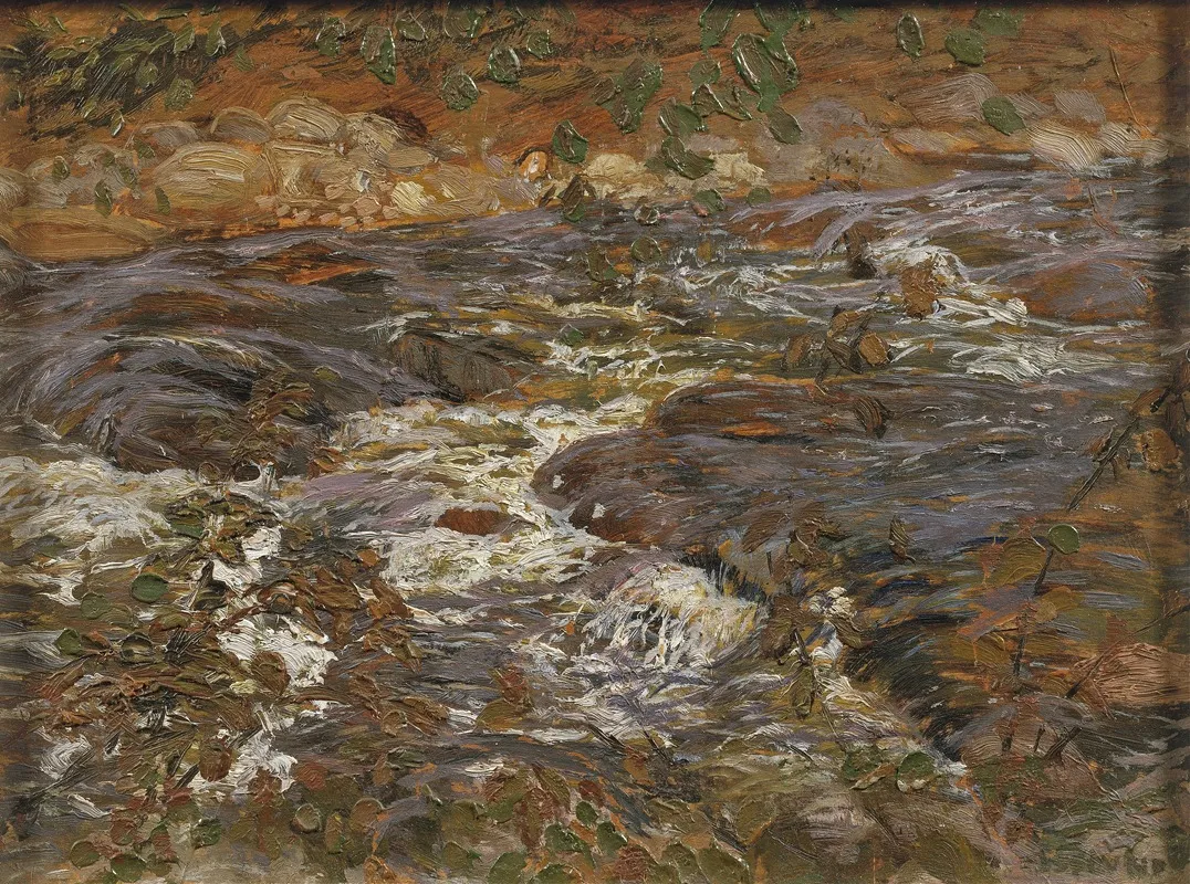 Cascading Brook by Helmer Osslund - Canvas Print