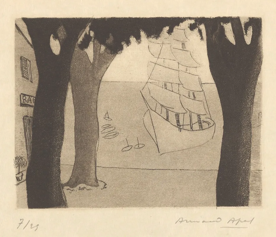 Cassis Vue Sur Le Port by Armand Apol - Canvas Print