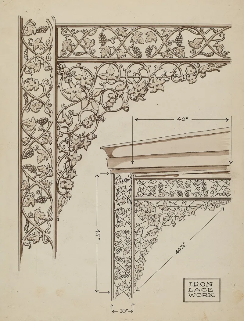 Cast Iron Balcony Rail 18 by Thomas Byrne - Canvas Print