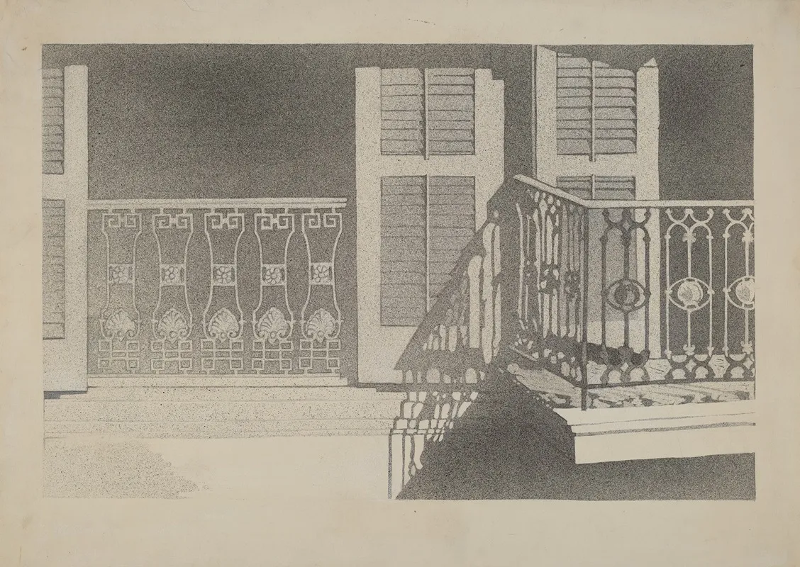 Cast Iron Balcony Rail 5 by Arelia Arbo - Canvas Print