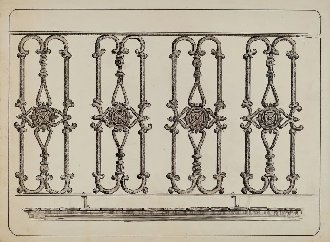 Cast Iron Balcony Rail by Al Curry - Canvas Print