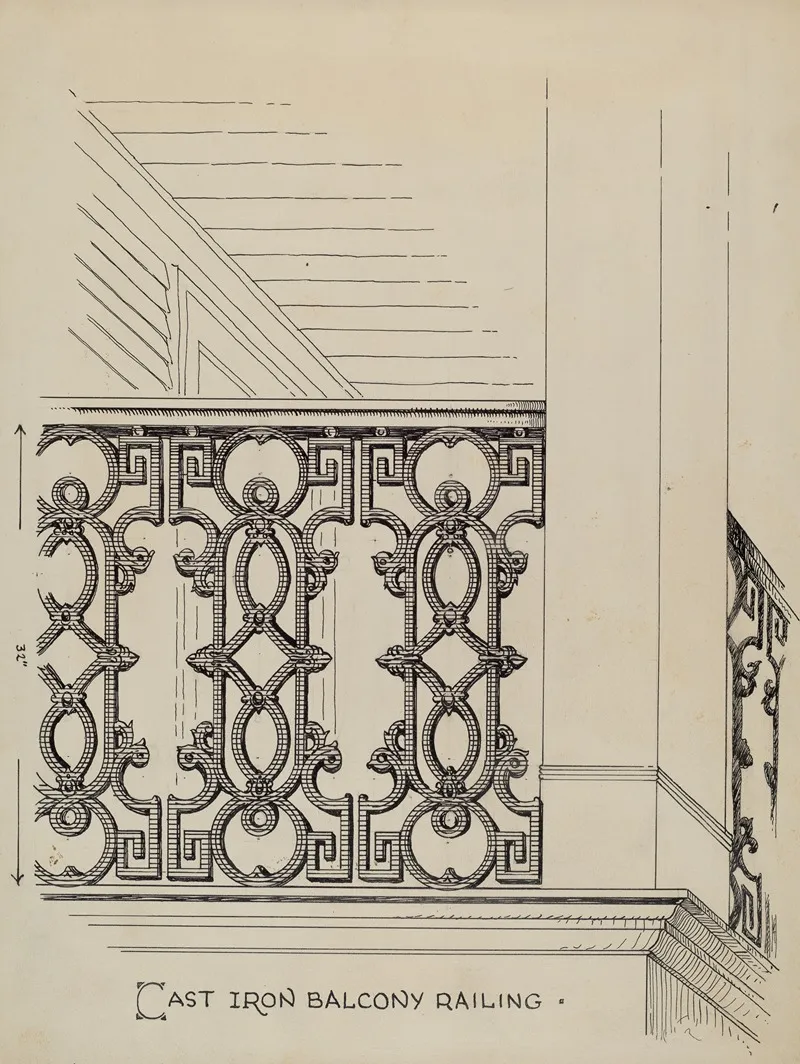 Cast Iron Balcony Railing 4 by Thomas Byrne - Canvas Print