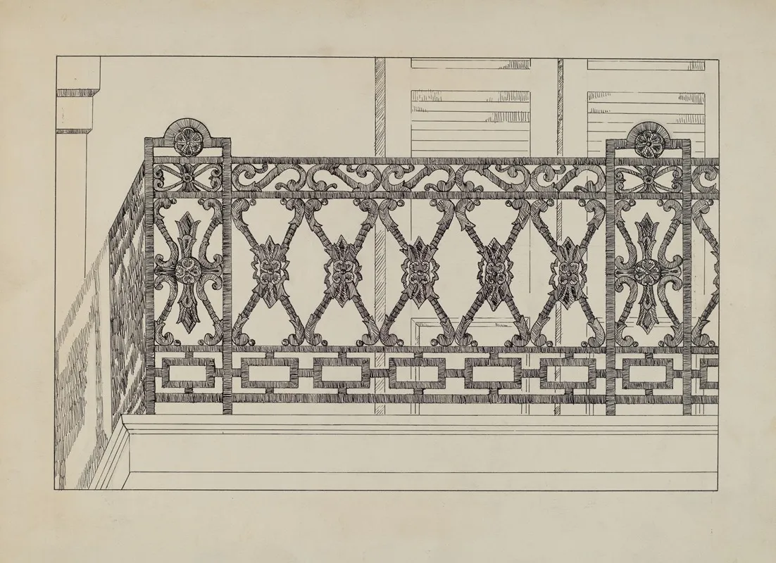 Cast Iron Balcony Railing by Arelia Arbo - Canvas Print