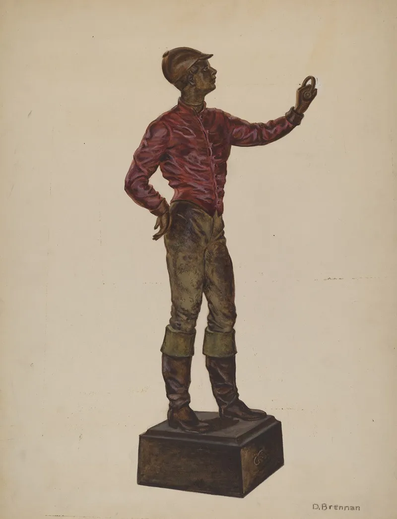 Cast Iron Dobbie Jockey by Dorothy Brennan - Canvas Print