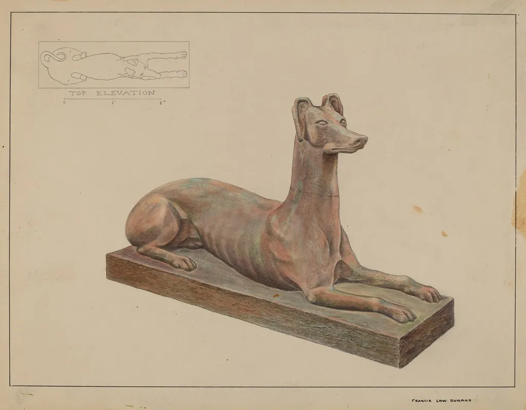 Cast Iron Dog by Francis Law Durand - Canvas Print