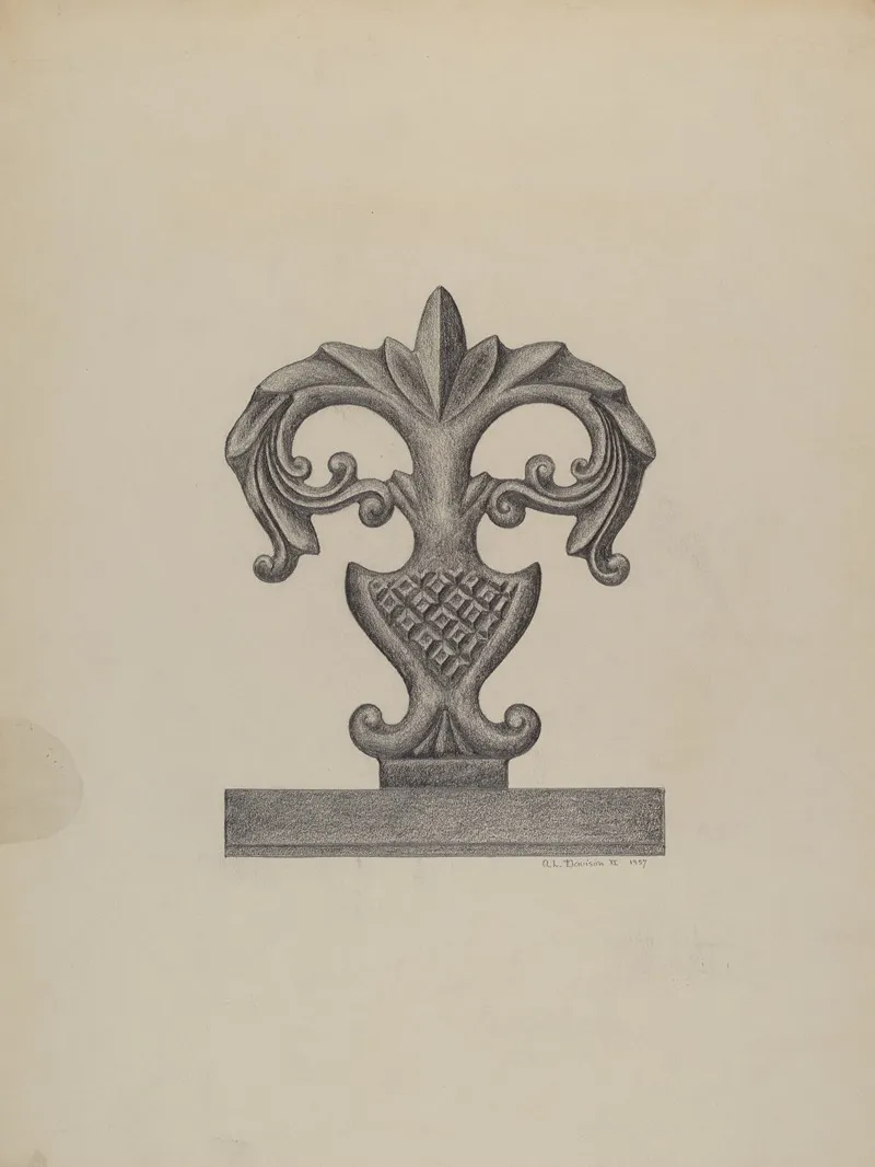 Cast Iron Fence Finial by Austin L. Davison - Canvas Print