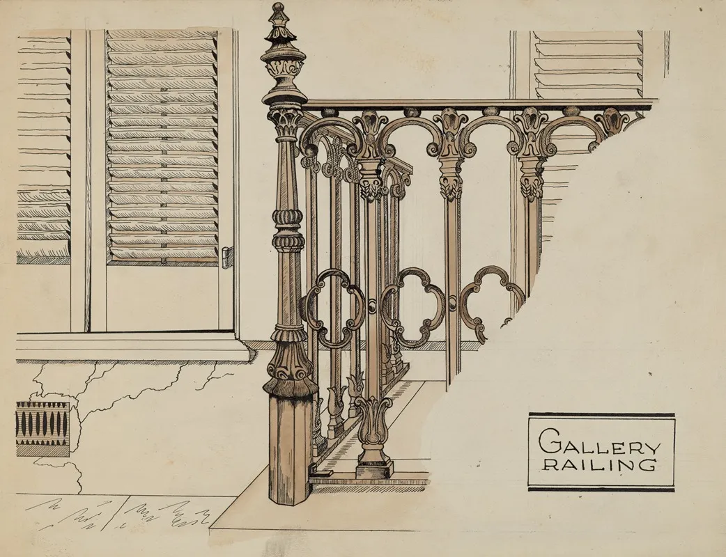 Cast Iron Gallery Rail by Ray Price - Canvas Print