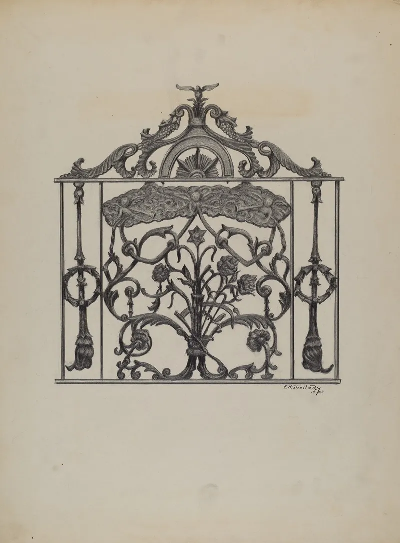 Cast Iron Gate 4 by Eugene Shellady - Canvas Print