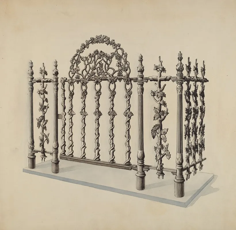 Cast Iron Gate And Fence 4 by Lucien Verbeke - Canvas Print