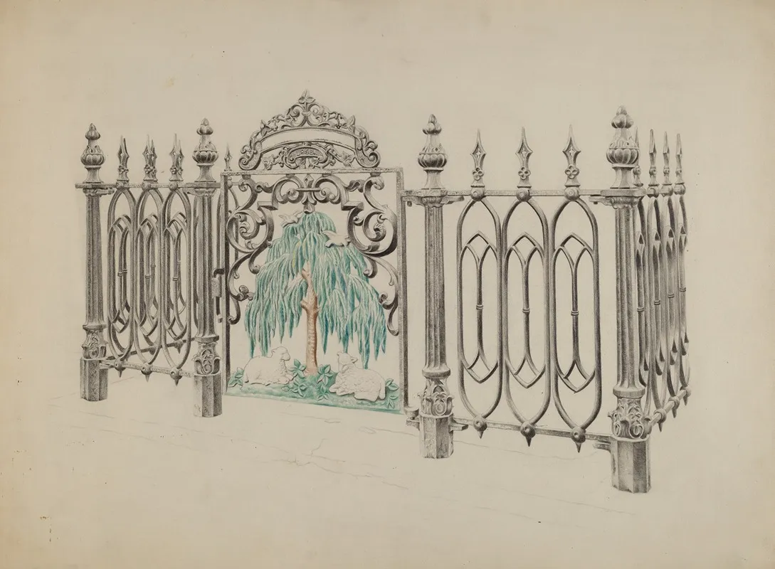 Cast Iron Gate And Fence 5 by Ray Price - Canvas Print