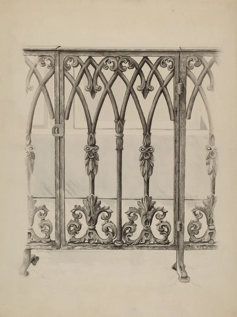 Cast Iron Gate Railing by Ray Price - Canvas Print