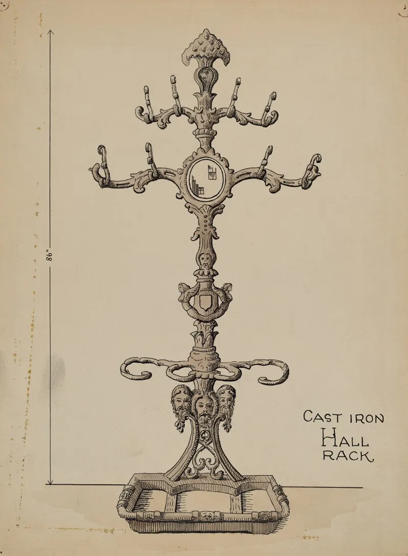 Cast Iron Hat Rack by Lucien Verbeke - Canvas Print