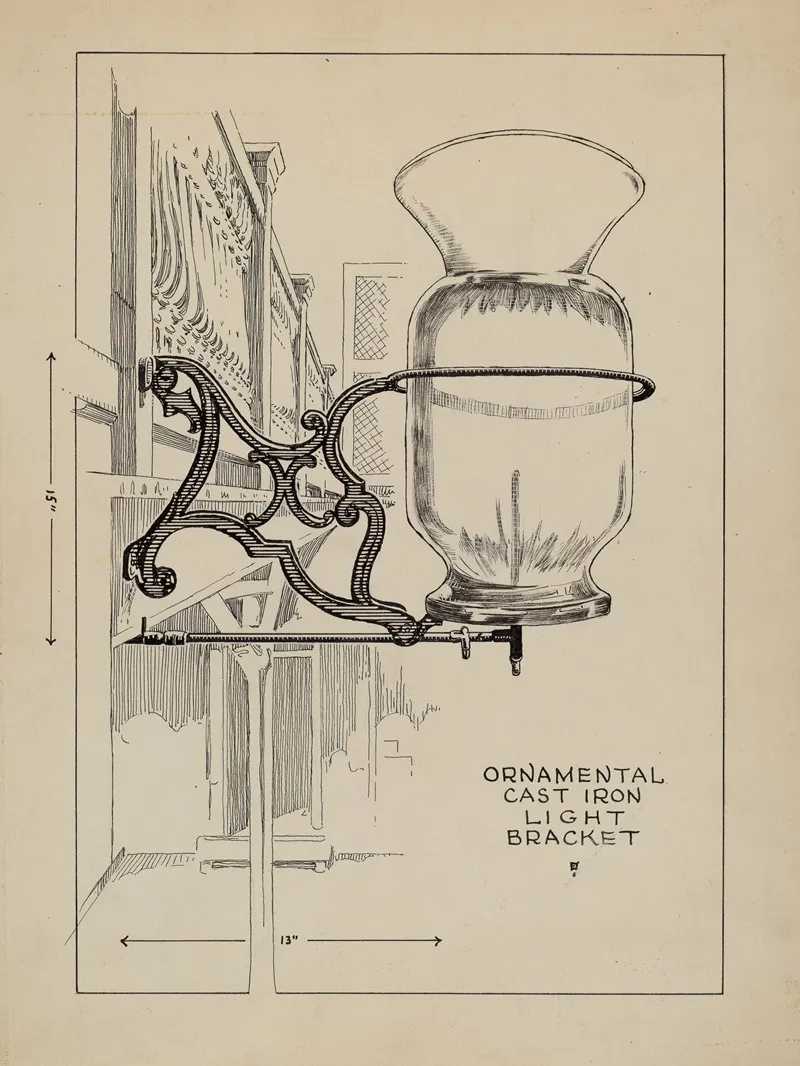 Cast Iron Lamp Bracket by Thomas Byrne - Canvas Print