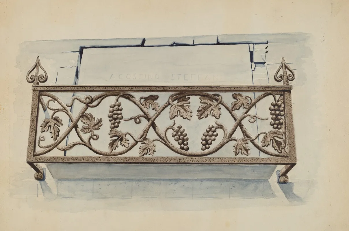 Cast Iron Railing by Lucien Verbeke - Canvas Print