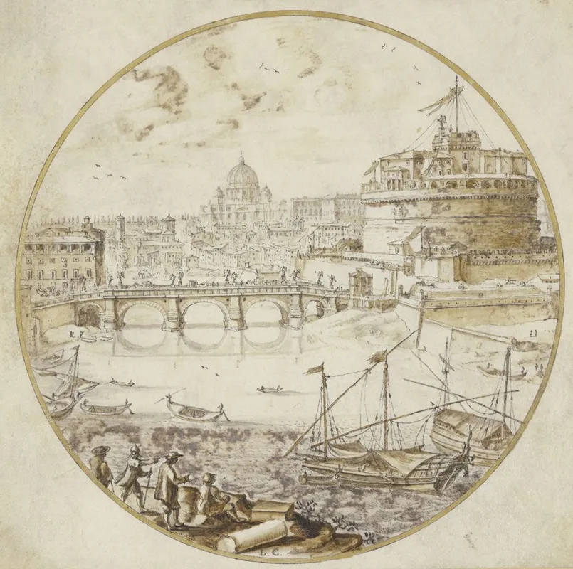 Castel Santangelo In Rome 3 by Lievin Cruyl - Canvas Print