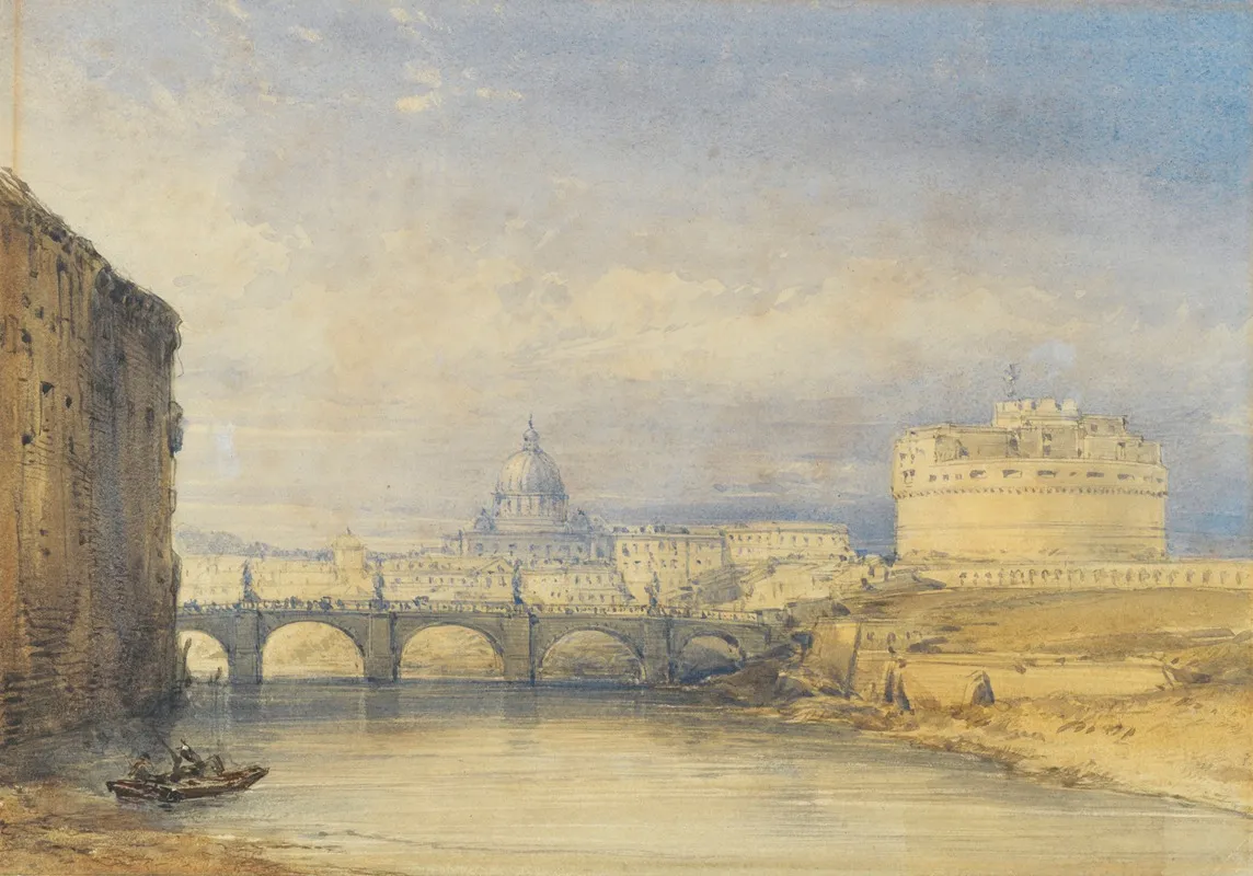 Castel Santangelo Rome 2 by William Callow - Canvas Print