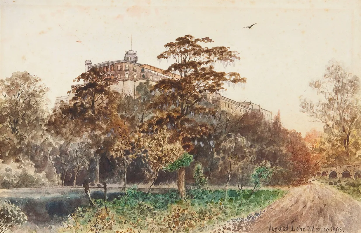 Castillo De Chapultepec by August Löhr - Canvas Print