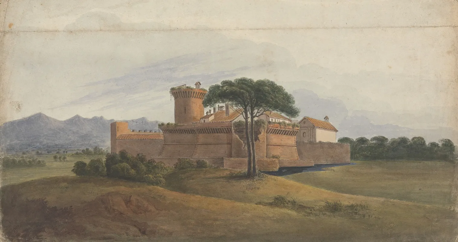 Castle Of Ostia With Mountains In The Distance