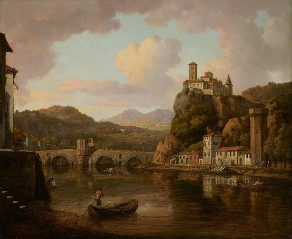 Castle On The Rhone River France by William Marlow - Canvas Print