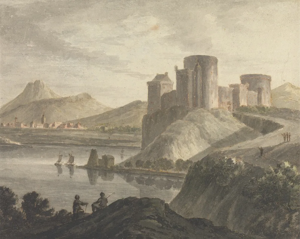 Castle With Figures In A Classical Landscape by Robert Adam - Canvas Print