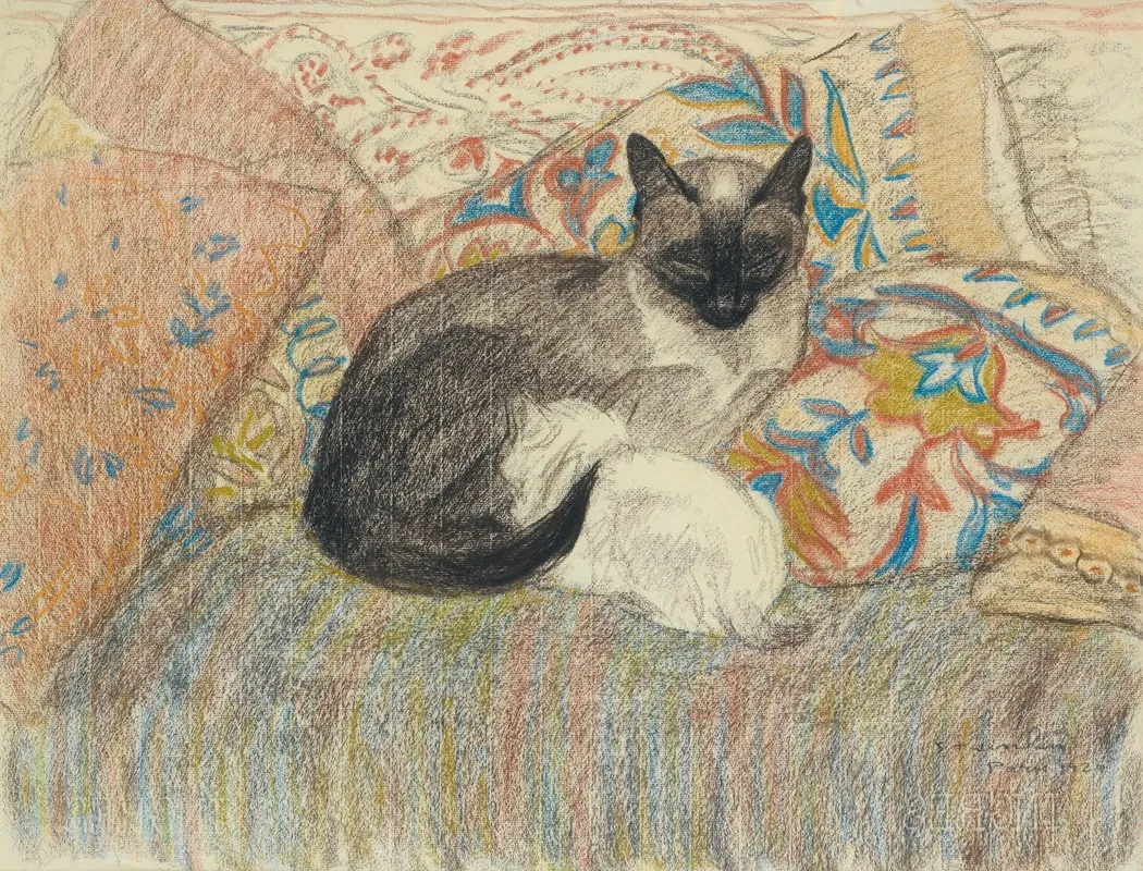 Cat And Her Kitten by Théophile Alexandre Steinlen - Canvas Print