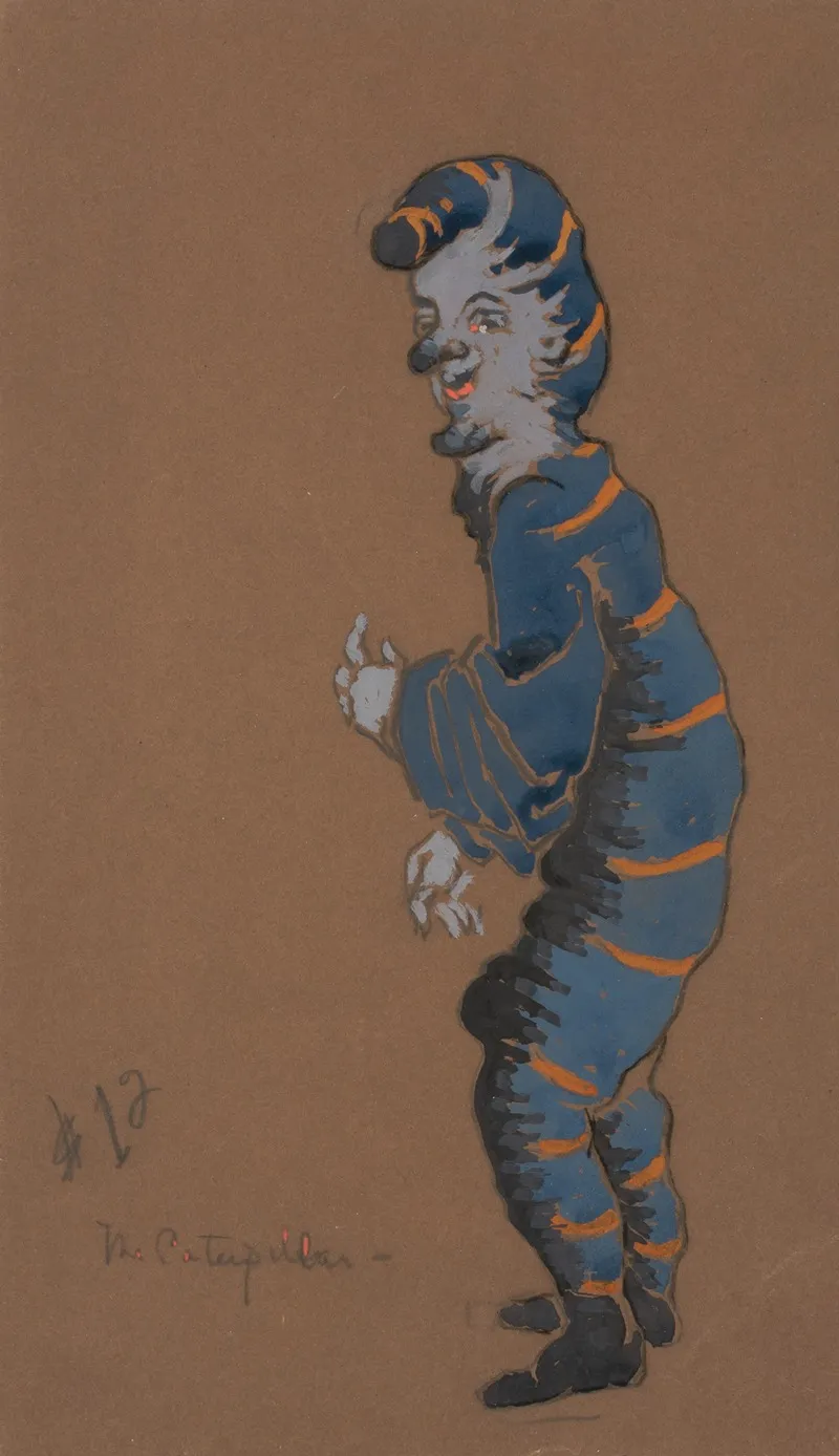 Caterpillar Costume Design For Alice In Wonderland 1915 by William Penhallow Henderson - Canvas Print