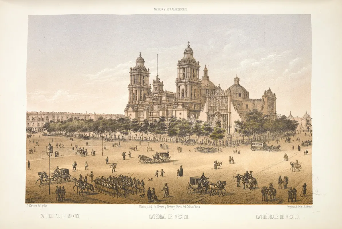 Cathedral Of Mexico by C. Castro - Canvas Print