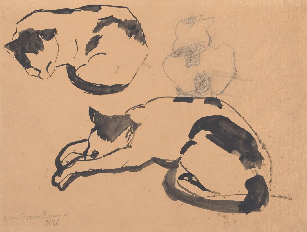 Cats 5 by Jean Brusselmans - Canvas Print