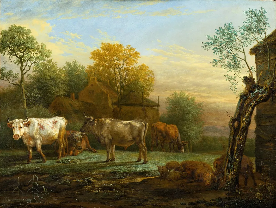 Cattle In A Meadow by Paulus Potter - Canvas Print