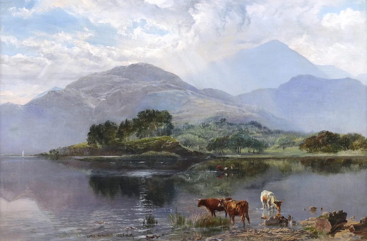 Cattle Lake Windermere by Henry Moore - Canvas Print