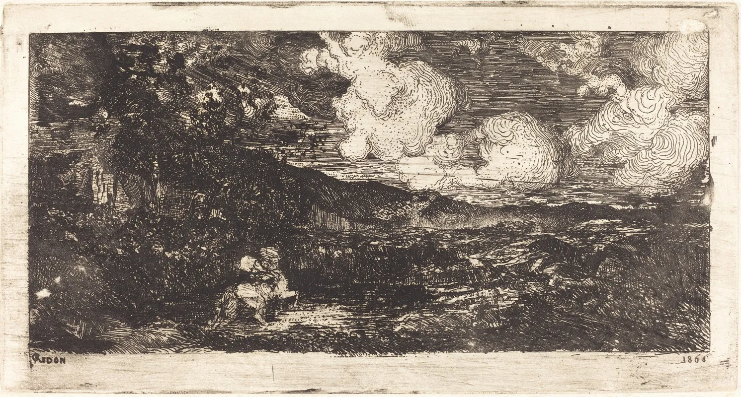 Cavalier Galopant Galloping Horseman by Odilon Redon - Canvas Print