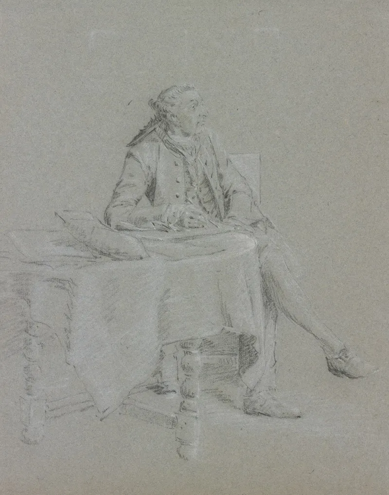 Cavalier Sitting At The Table by Cornelis Troost - Canvas Print