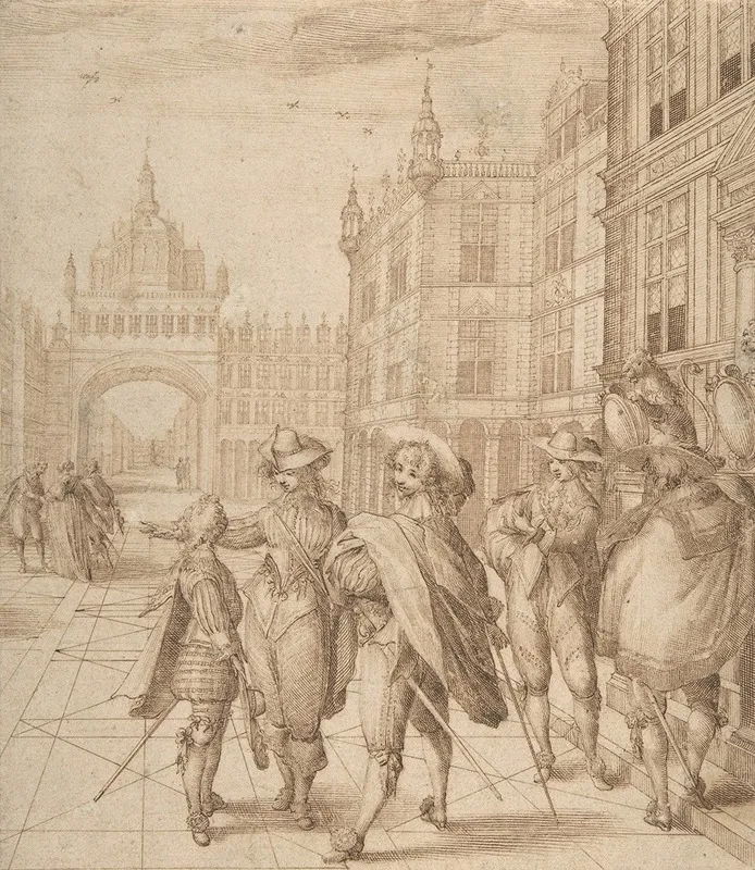 Cavaliers In A City Square