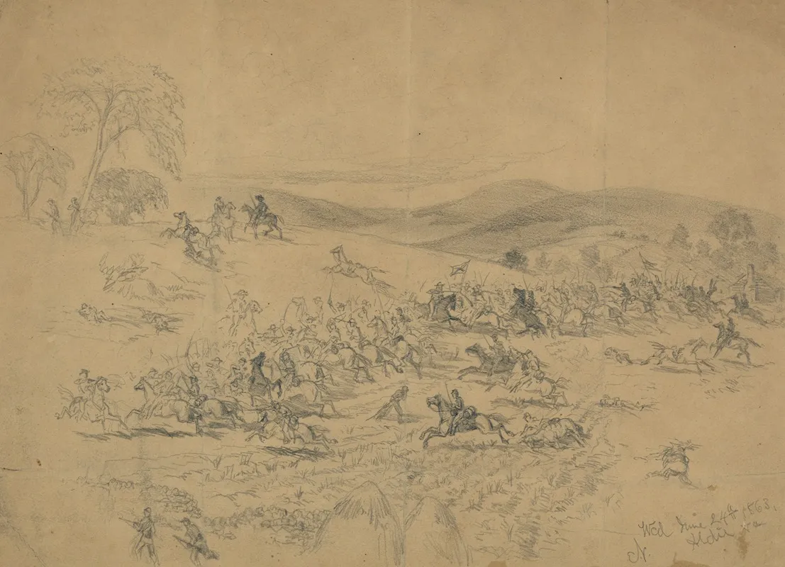 Cavalry Fight Near Aldie Va During The March To Gettysburg