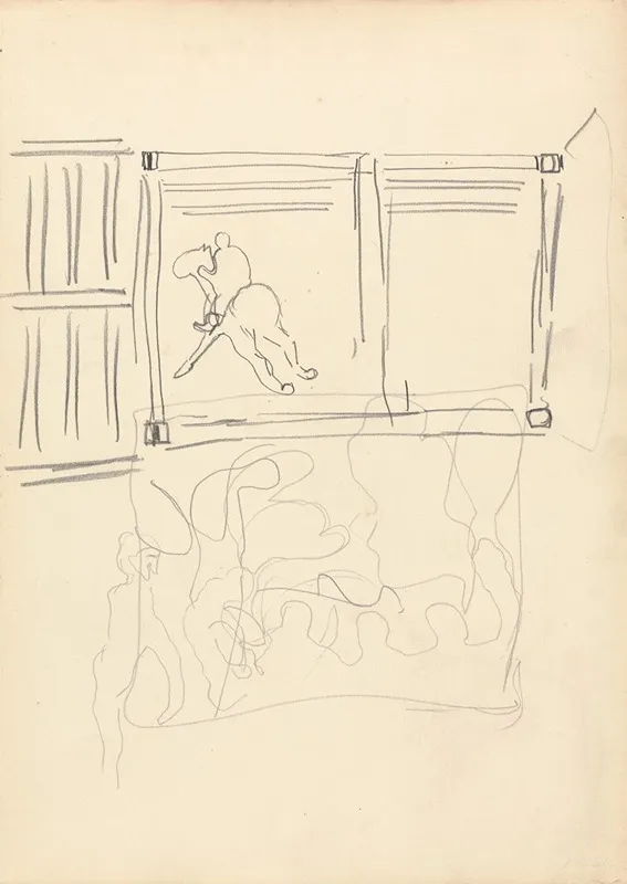 Cave Of The Golden Calf Design For A Decorative Panel Horse And Rider