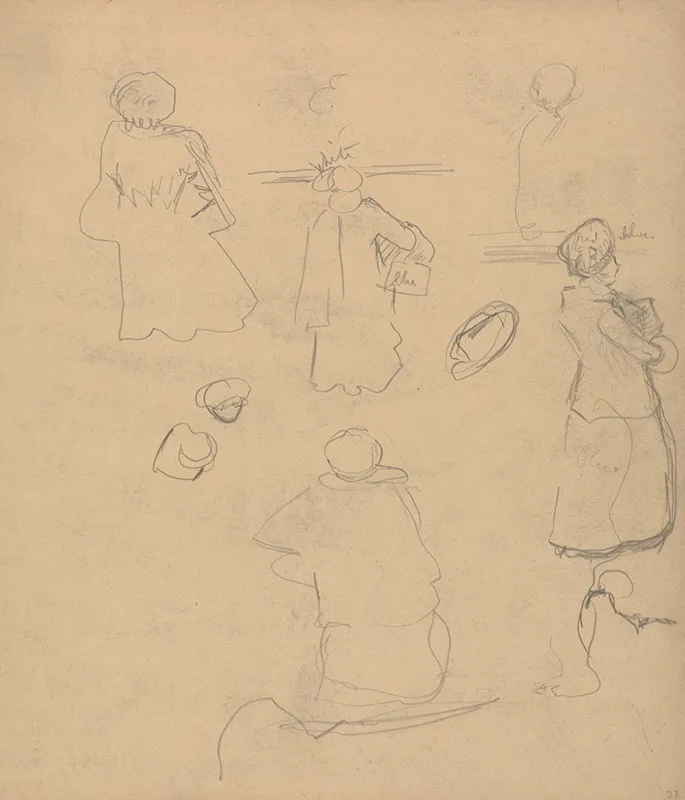 Cave Of The Golden Calf Studies Of A Woman In A Coat And Hat
