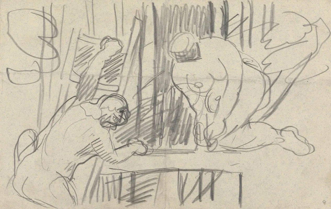 Cave Of The Golden Calf Study Of A Tree House With Primitive People